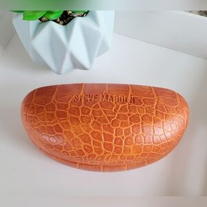 Steve Madden Hard Clamshell Orange Textured Alligator Print